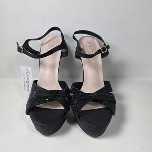 De Blossom Collection Glitter Black Heels